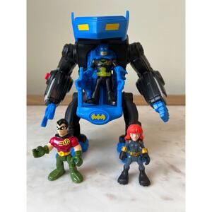 Imaginext DC Comics Batman Battling Robot w/Robin Black Widow figure Works